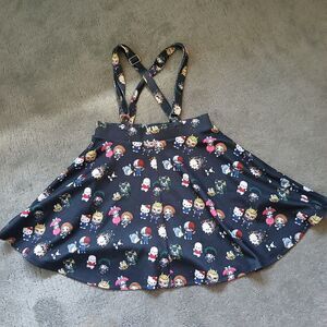 Hot Topic My Hero Academia x Hello Kitty Skater Suspender Skirt Size Small